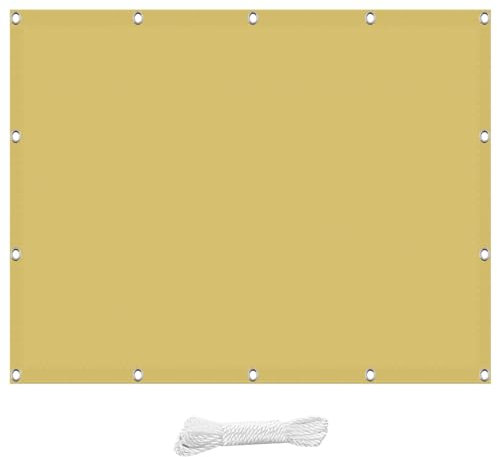 Vela Ombreggiante Parasole Protezione 4 x 6 m Antistrappo Leggera e Resistente Tenda da Sole Quadrata Tendone Tende Giardino con Kit di Fissaggio per La Festa in Giardino All'Aperto, Giallo sabbia