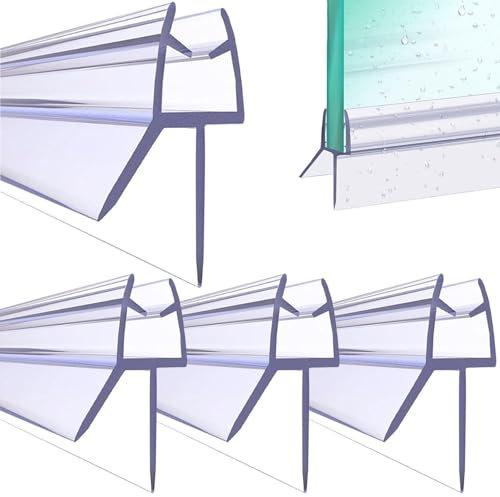 4PCS Shower Screen Seal Strip, Length 30CM/11.8, Fits 4-6 mm Glass Thickness Straight, Shower Door Seal Strip Perfect Shower Seal Strip - 4x300mm,Shower Glass Seal Strip