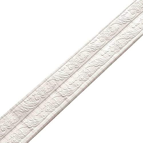 Selbstklebende Ecklinie, selbstklebende Zierleiste, Wand-Eckleiste, DIY-Decken-Formlinien (weiß)