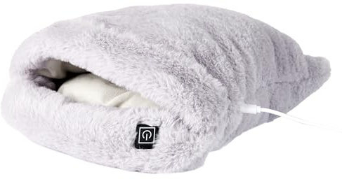 SENSLY - SB0016 Chauffe-Pieds USB - Gris - Confort Doux et Moelleux - 3 Intensités de Chaleur - Design Élégant et Pratique - Idéal pour Pieds Fatigués en Hiver
