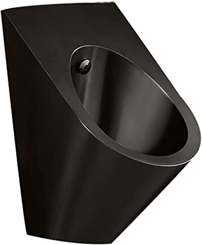 JDSHFEN Urinarios de Pared para Hombres Urinarios de inducción automáticos Pequeños Sanitarios públicos comerciales con Drenaje Vertical，Urinario monobloque Negro