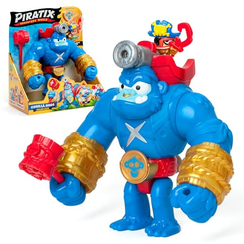 PIRATIX Smash Jack – Gorila articulado Que golpea verticalmente y con un Disparador. Incluye 1 Gorila, 1 Piratix Exclusivo, 1 Tesoro Exclusivo y 1 proyectil