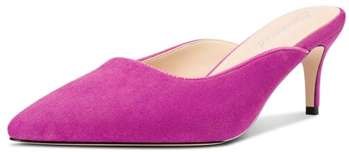 Saekcted Donna Gattini Tacco Heel a Punta Pumps Ciabatte Moda Scarpe Slingback Slip-on da Matrimonio Dress 6.5 CM Heels Fucsia 41 EU