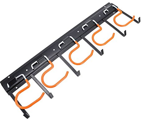 DIYEAH Werkzeug-organizer Für Garage Wand Mit Haken Aus Metall Und Kunststoff Rutschfeste Pvc-beschichtung Organizer Für Schaufeln Besen Taschen Und