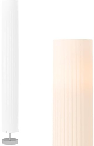 HOMCOM Lampadaire lampe sur pied de salon style moderne lampadaire sur pied avec interrupteur pour salon et chambre 120 cm blanc