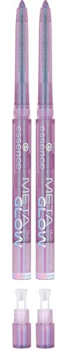essence META GLOW duo-chrome eye pencil, Nr. 02, Blau, langanhaltend, hochpigmentiert, Wischfest, farbintensiv, vegan, wasserfest, ohne Mikroplastikpartikel, Nanopartikel frei, 2er Pack (0.22g)
