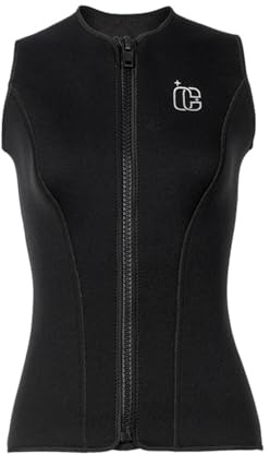 Milageto Muta da Surf da Donna da 3 Mm, Top Ad Asciugatura Rapida, Costume da Bagno Decorativo Senza Maniche, Gilet Sportivo da Sub