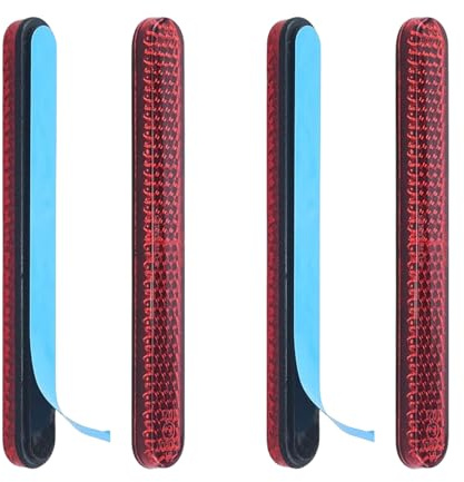4 Stück Rückstrahler Motorrad,Reflektor Motorrad Hinten,Katzenauge Motorrad Hinten,Fahrrad Reflektor Hinten,Fahrrad Reflektoren,Speichenreflektoren Fahrrad,E-geprüft Rot für Motorrad und E-Scooter