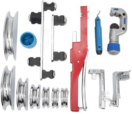 Fafeicy Tube Bender Kit 7 Size Bending Heads 1/4 to 7/8 Inch Reverse Bending with Aluminum Alloy Heads for HVAC Automotive Plumbing