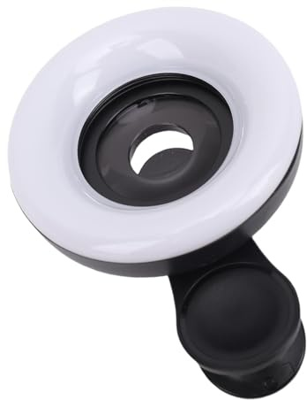 Gugxiom Obiettivo Macro per Telefono con Luce di Riempimento a LED, Obiettivo Fotocamera per Telefono Ad Alta Definizione 15X con luminosità e Temperatura Colore Regolabili per