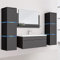 HOME DELUXE - Ensemble de meubles de salle de bain - WANGEROOGE BIG noir - X-Large - avec lavabo et accessoires complets - largeur du lavabo : env.