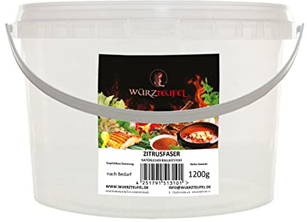 Citrus Fibre (Citrus), Low Carb Fibre from Lemon Peel, Natural Thickener, Binding Agent & Filler, Vegan & Gluten Free, 1.2kg PE Bucket