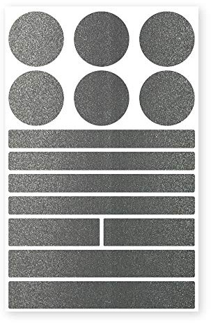 reflecto Stick On | Stickers réfléchissants | pour textile/poussette/cartable/casque/vêtement/jogging/veste/sac-à-dos | aspect métallique mat/argenté | lot de 14