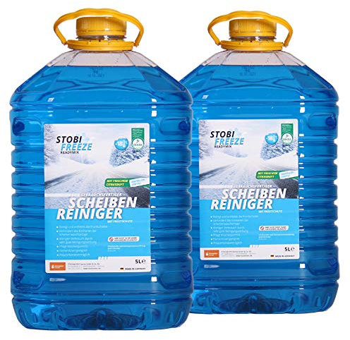 A&G-heute Stobi Freeze Scheibenfrostschutz -18°C 10 Liter 2 x 5 Liter | Hochwirksamer Scheibenreiniger Scheibenwischwasser | Konzentrat für Winterklare Sicht | Frostschutzmittel PKW LKW