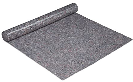 Relaxdays Couverture déménagement, 1x10 = 10 m², Rouleau Protection Sol 220 g/m² Tapis travaux Peinture, Gris