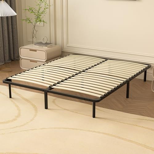 DEWINNER Sommier 160x200 | Sommiers à Lattes avec 9 Pieds pour Adulte | 2x18 Lattes | Cadre de Lit 160x200 avec Sommier | Montage Rapide et Facile | Hauteur du Cadre de Lit 29cm (160x200-9 Pieds)