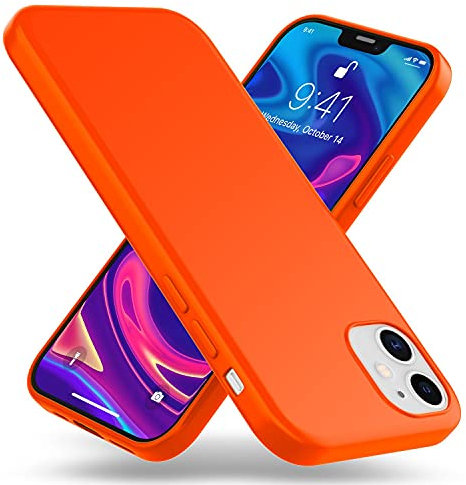 NALIA Neon Handyhülle kompatibel mit iPhone 12 Mini Hülle, Ultra-Slim Silikon Soft Case Phone Cover Stoßfest Dünn, Gummi Schutzhülle Handy-Tasche Backcover Bumper Etui Skin Handycase, Farbe:Orange