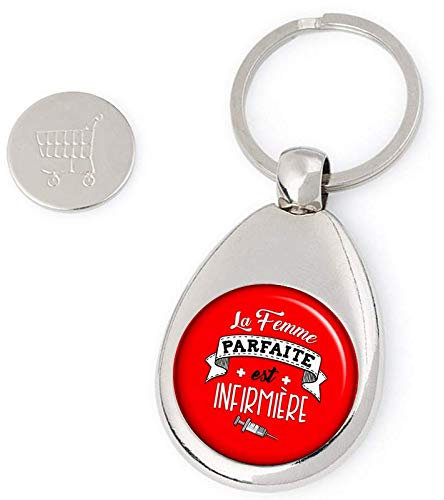 Porte clés jeton de caddie Infirmière