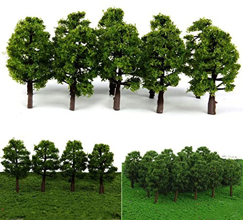 HEIBTENY 20 Stück Modellbäume 8 cm Mini-Modellbäume Eisenbahn Landschaft Diorama Baum DIY Modell Eisenbahn Bäume Miniatur Architektonische Landschaft Dekor Zug Layout Zubehör DIY