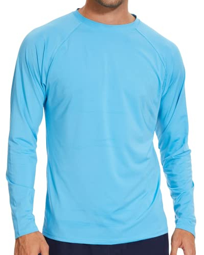 Arcweg Rashguard Mare Surf Uomo Maniche Lunghe Protezione Solare UV UPF 50+ Asciugatura Veloce Maglia Anti UV Pescs Stile Sciolto Elastica Maglietta Piscina