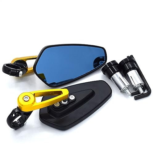ARROIO Lenkerendenspiegel Motorrad Universal 7/8 22mm Motorrad Lenker Rückspiegel Für Y-AMAHA Für MT-07 Für MT-09 Für R1 Für R6 Für R15 Für R25 (Farbe : D)