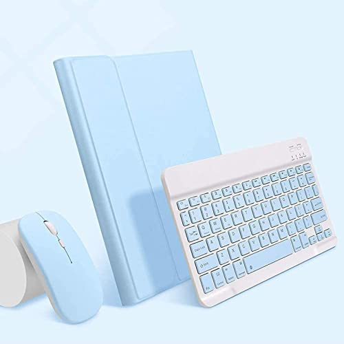 ZKAIAI Coque Clavier pour iPad 10ème Génération 10,9 Pouces 2022, Housse avec Souris QWERTY Détachable Rétroéclairé Clavier Bluetooth sans Fil pour iPad 10ème Gén 2022 10.9, Bleu avec Rétroéclairé