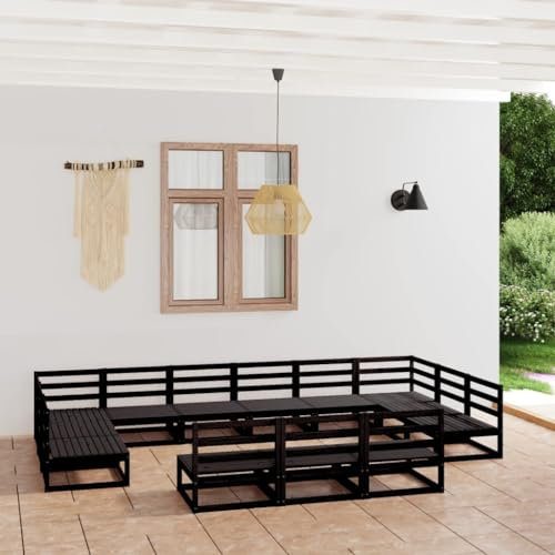 ULUYYUC 13-TLG. Garten-Lounge-Set, Eckbank Eckbankgruppe Balkonmöbel Terrassenmöbel Geeignet für Balkon Garten Hinterhof Außenbereich Massivholz Kiefer
