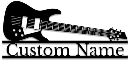 Custom Guitar Musical Metal Wall Art, Personalized Name Decoration for Room, Address Number, Music Studio, Home Decor, Guitar Lover Gift (Style-1)
