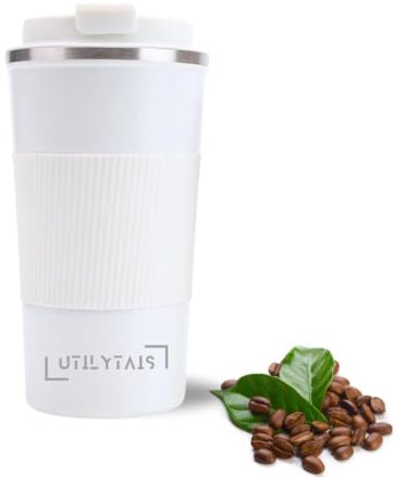 UTILYTAIS Vaso termo cafe para llevar - Vaso termico 510ml - Termo cafe para llevar - Vaso termo - Termo cafe - Taza mate - Taza termica - Libre de BPA - Bebidas Frías y Calientes, Batidos y Té