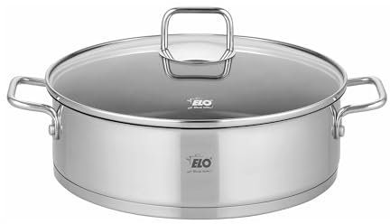 ELO Servierpfanne - Ø 28 cm - Edelstahl - mit Glasdeckel