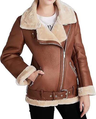 AAOutfitz Lederjacke für Damen, Lammfell