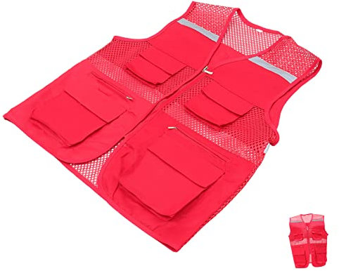 BELLIFFY Warnweste Atmungsaktiv Mit Taschen Reflektierendem Streifendesign Für Bauarbeiter