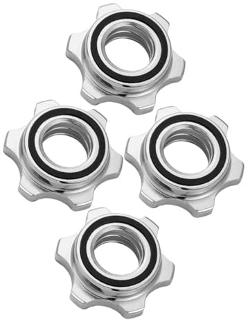 BESPORTBLE 4pcs Anti-slip Barbell Nut Collars for Secure Weight Lifting Fit for Dumbbell Bars Durable Design Prevents Slipping for Enhanced Workout Performance