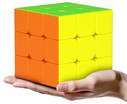 ROXENDA Grande 9cm Cubo 3x3 velocità cubo - Originale Stickerless, Tensione Regolabile Design Multicolore Il Miglior Cubo Magico di Puzzle 3D