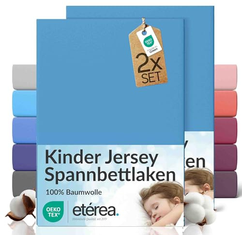 etérea Pack de 2 Sábana Bajera 80x160cm - 80x180cm - Azul Claro