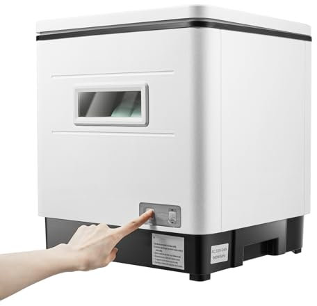 Lavastoviglie da tavolo, 6 coperti, apertura dall'alto, efficace disinfezione, telaio in acciaio inox, 800 W, mini lavastoviglie, da appoggiare, a risparmio d'acqua, ideale per la casa