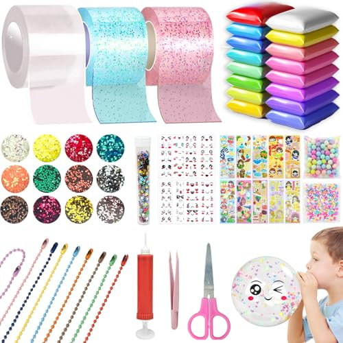 Puosike Nano Tape - Lot de 3 rouleaux de ruban adhésif double face - 3 m x 5 cm - Pour soulager le stress - Jouet à bulles à partir de 4 ans - Pour filles, garçons