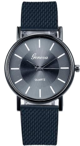 Talking Klockor End Quartz Watch Urmärkande Glas Blå Damklocka, c, En storlek