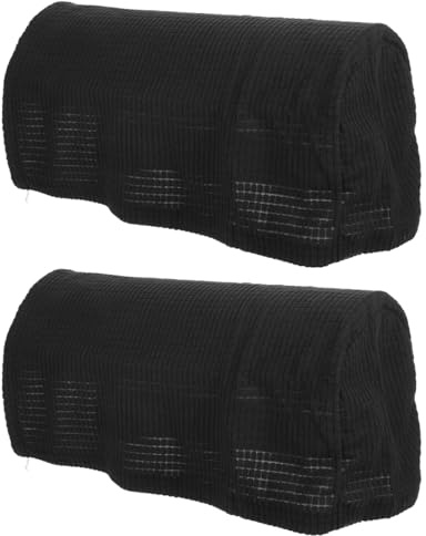 Gatuida 2 Stück Sofa Armlehnenbezug Polyester Stretchgewebe Elastischer Armlehnenschoner Schwarz Für Wohnzimmer Bürosofas rutschfest Möbelschutzbezüge Sessel Couch 43 x 17 x 10 cm
