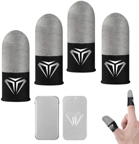 LACHT 4 Pack of Gaming Finger Sleeves, Breathable Finger Sleeves,finger sleeves,Breathable Gaming Finger Covers, Sweatproof Gaming Thumb Case, Ultra Sensitive Finger Gloves, Gaming Phone Compatible