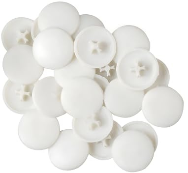 DOETYD Pack of 40 White Screw caps for Cross Head Screws, Plastic Covers Fit 6-10 Gauge, Snap-On Hinged Design for Clean Look, Ideal Screw caps White for DIY, Cabinets, Furniture (White)
