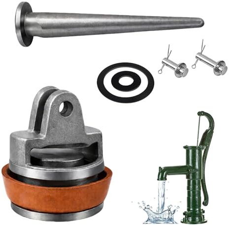 Ersatzkolben für Schwengelpumpen Typ 75 mit Nasenstechventil | Dichtungsring Kolben Bolzen Ledermanschette komplett ersatzteile Für Wasserpumpen, Gartenpumpe und Handpumpen