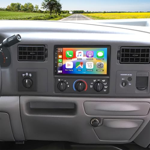Android 13 Double Din Car Stereo Radio for 1999-2004 Ford F250 F350 Super Duty 7 Touch Screen Head Unit Car Stereo with Wireless Carplay Android Auto GPS Bluetooth WiFi FM RDS SWC Backup Camera,2+32G