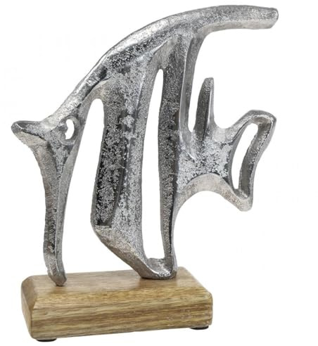 Viana Maritime Dekoration: Deko Fisch Metall Silber 18cm Höhe