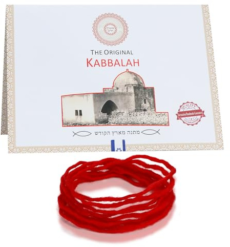 SHIEAGLELD Pulsera de Cuerda Roja de Kabbalah, Pulsera Roja Original de Kabbalah 1.5M, Amuleto de la Suerte Bendecido en la Tumba de Raquel con Instrucciones y Certificado de Autenticidad