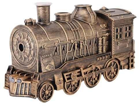 Itonash 300ml Steam Train Essential Oil Diffuser with Colorful LED Lights – Quiet Auto-Off Humidifier for Home & Bedroom, Copper Finish