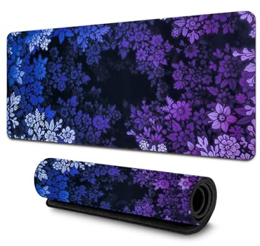APMGONT Large Gaming Mouse Pad (800x300mm) Non Slip Mouse Pad Japanese Keyboard Mat Gaming Keyboard Mousepad with Rubber Base for Desk, Laptop, Home, Office (Purple-blue mix)