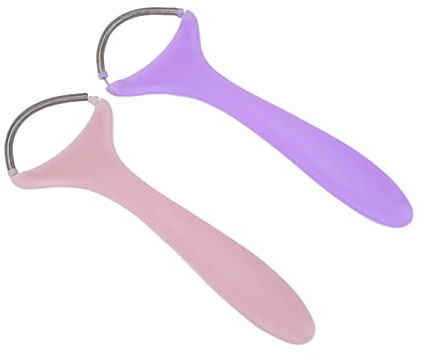 BTOSEP Spring ansiktshårborttagare, bärbar epilator för kvinnor, överläpp, haka, kinder, för hem, resor, rostfritt stål, rosa, lila