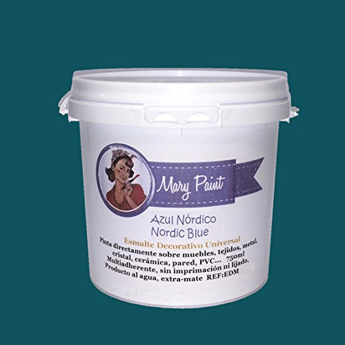 Mary Paint | Pintura para muebles efecto Chalk Paint, Azul Nórdico - 750ml