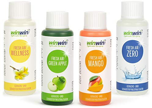 winwin clean Systemische Reinigung 4 x 100ml Fresh AIR Luftreinigungskonzentrat I Wellness I Mango I Green Apple I Zero